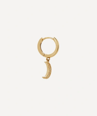 Shop Andrea Fohrman 14ct Gold Diamond Crescent Moon Single Hoop Earring