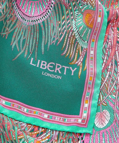 Liberty London Hera Long Silk Scarf In Green