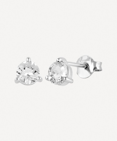 Shop Dinny Hall Silver Gem Drop Round White Topaz Stud Earrings