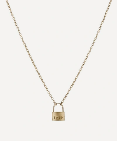 Shop Maria Tash 14ct Padlock Necklace In Gold
