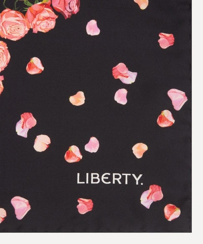 Shop Liberty Floral Storm 90 X 90cm Silk Twill Scarf In Black