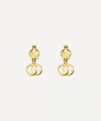 Shop Gucci 18ct Gold Gg Running Drop Earrings