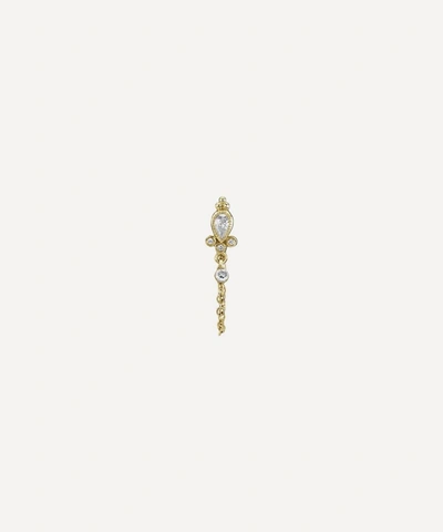 Shop Maria Tash 18ct Diamond Delia And Chain Wrap Single Stud Earring In Gold