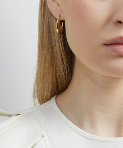 Otiumberg 14ct Gold Plated Vermeil Silver Graduated Hoop Earrings In Gold