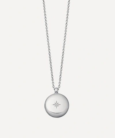 Shop Astley Clarke Silver Contemporary Sapphire Medium Astley Locket Necklace