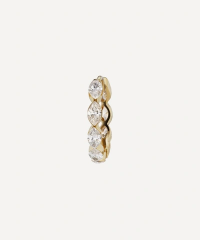 MARIA TASH MARIA TASH 18CT 9.5MM INVISIBLE SET DIAMOND MARQUISE ETERNITY HOOP EARRING 000708421
