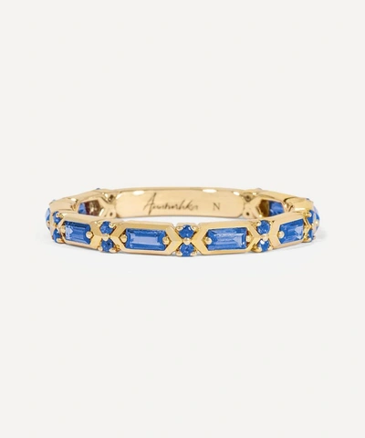 Shop Annoushka 18ct Gold Blue Sapphire Baguette Ring