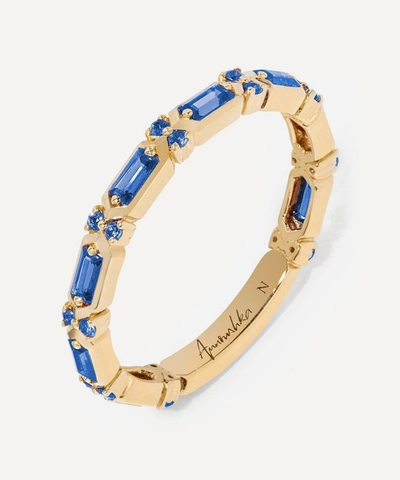 Shop Annoushka 18ct Gold Blue Sapphire Baguette Ring