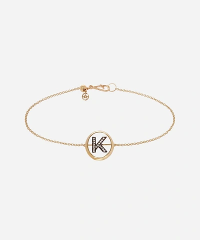 Annoushka 18ct Yellow Gold And Diamond Initial K Bracelet In Gold