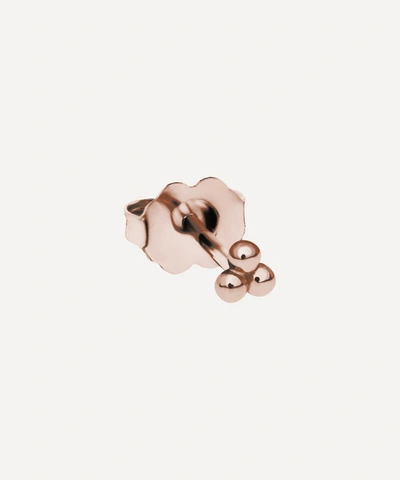 Shop Maria Tash 14ct Three-ball Trinity Single Stud Earring In Rose Gold