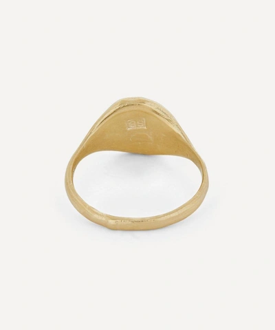Seb Brown 9ct Gold Smiley Signet Ring In Gold