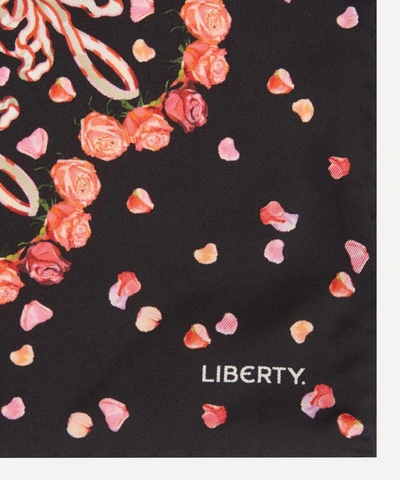 Shop Liberty Floral Storm 45 X 45cm Silk Twill Scarf In Black