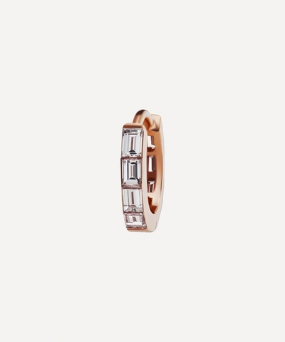 MARIA TASH MARIA TASH 18CT 8MM INVISIBLE SET BAGUETTE DIAMOND ETERNITY HOOP EARRING 000698285