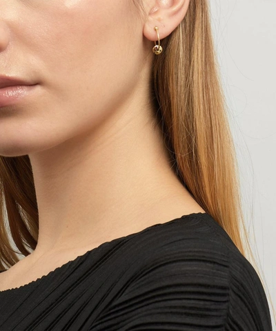 Polly Wales 18ct Gold Mini Rainbow Sapphire Spinner Hoop Earrings In Gold