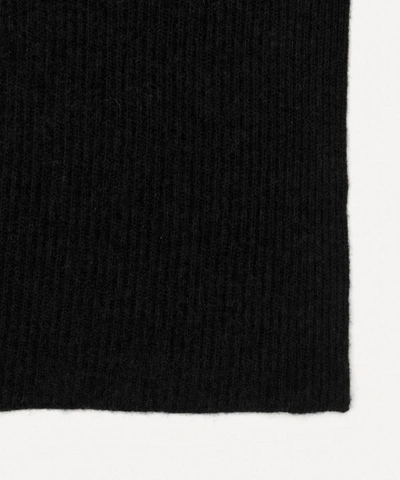 Shop Ganni Recycled Wool-blend Scarf In Black