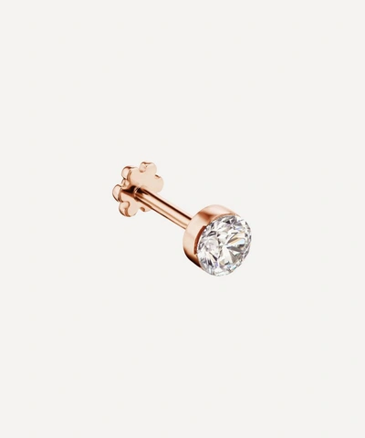 Shop Maria Tash 18ct 2.5mm Invisible Set Diamond Single Threaded Stud Earring In Rose Gold