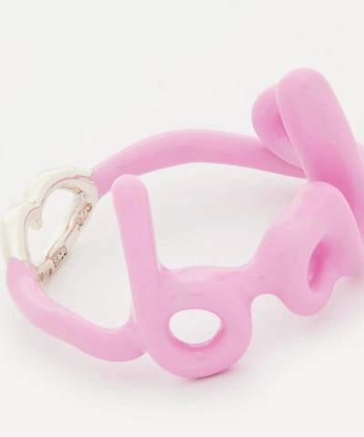 Shop Solange Azagury-partridge Babe Hotscripts Ring In Bubble Gum Pink