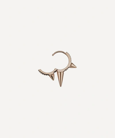 Maria Tash 18ct 9.5mm Triple Long Spike Diamond Eternity Single Hoop Earring In Rose Gold