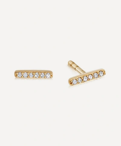 ASTLEY CLARKE ASTLEY CLARKE 14CT GOLD MINI COMET DIAMOND BAR STUD EARRINGS 000732668