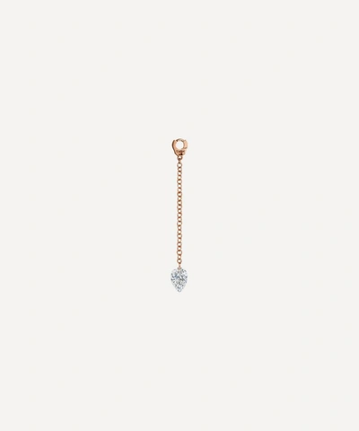 Shop Maria Tash 18ct Short Pear Diamond Pendulum Charm In Rose Gold