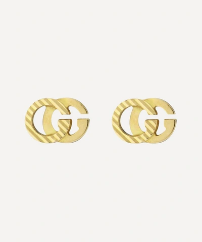 Shop Gucci 18ct Gold Gg Running Stud Earrings