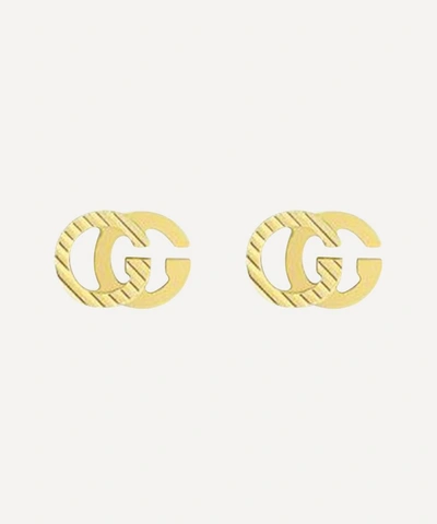 Shop Gucci 18ct Gold Gg Running Stud Earrings