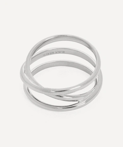 Shop Maria Black White Rhodium-plated Emilie Wrap Ring In Silver