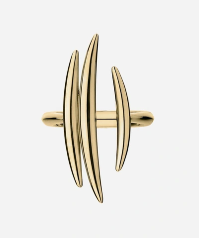 Shop Shaun Leane Gold Plated Vermeil Silver Quill Triple Bar Ring