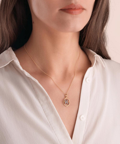 Annoushka 14kt And 18kt Yellow Gold Diamond Initial K Necklace In Gold