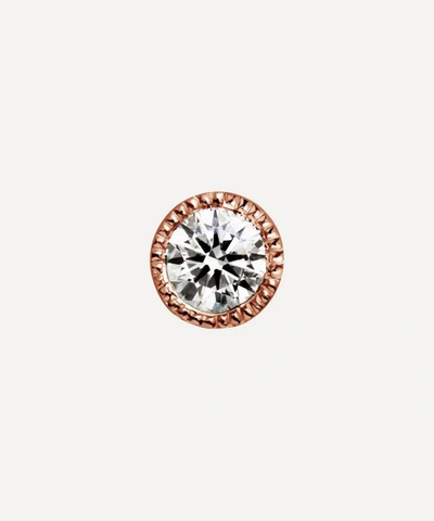 Maria Tash 18ct 2.5mm Scalloped Set Diamond Single Threaded Stud Earring In Rose Gold