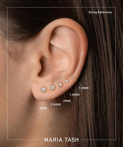 Maria Tash 18ct 2.5mm Scalloped Set Diamond Single Threaded Stud Earring In Rose Gold