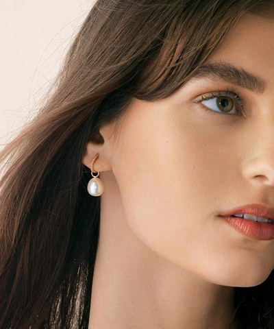 Annoushka Yellow Gold And Baroque Pearl Earring Drops In Gold