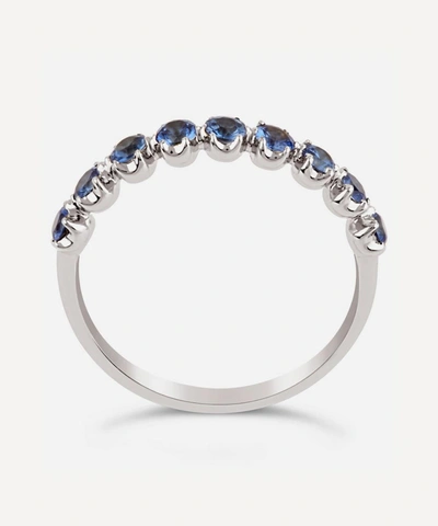 Dinny Hall White Gold Elyhara Blue Sapphire Half Eternity Ring In White Gold