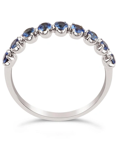 Dinny Hall White Gold Elyhara Blue Sapphire Half Eternity Ring In White Gold