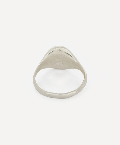 Seb Brown Sterling Silver Happy Face Signet Ring In Silver