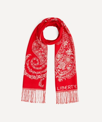 Shop Liberty Persia 33 X 190cm Wool Scarf In Grey