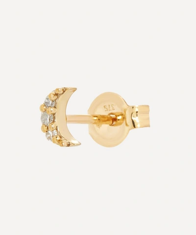 Shop Otiumberg 9ct Gold Diamond Moon Single Stud Earring