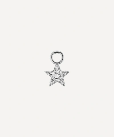 Shop Maria Tash 18ct 5.5mm Diamond Star Charm In White Gold