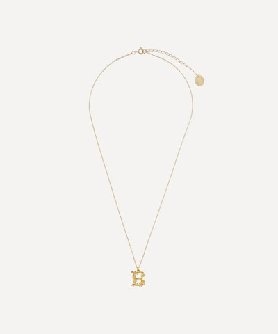 Shop Alex Monroe Gold-plated Floral Letter B Alphabet Necklace