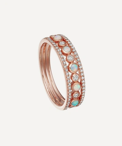 Shop Astley Clarke Rose Gold Triple Icon Nova Opal Ring
