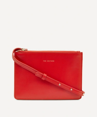 Shop The Uniform Leather Duo Cross-body Bag In Fire