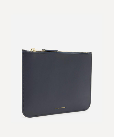 Shop The Uniform Leather Zip Pouch In Airone