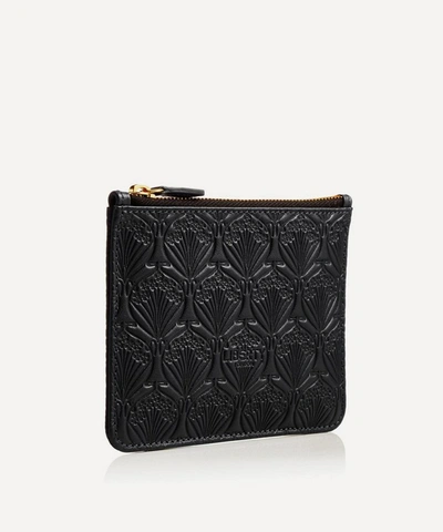 Shop Liberty London Coin Purse In Iphis Embossed Leather In Black