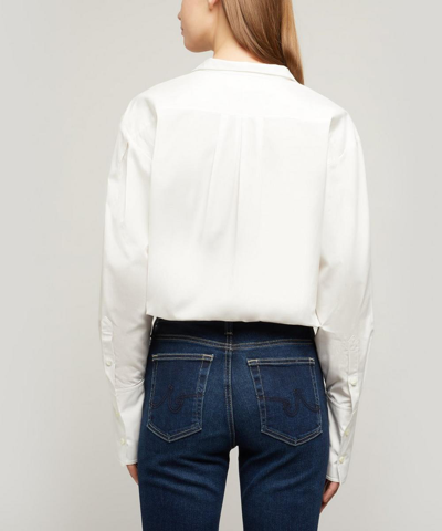 Shop Frame Pleated Clean Collar Shirt In Blanc