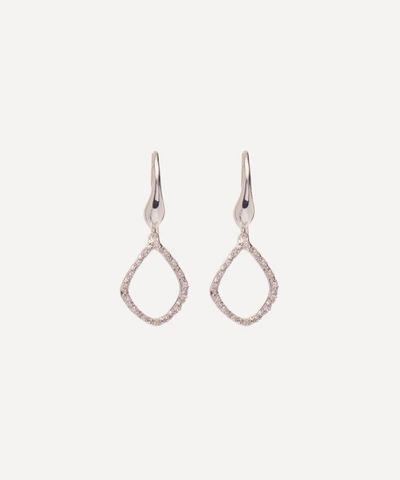 Monica Vinader Silver Riva Diamond Kite Earrings In Silver