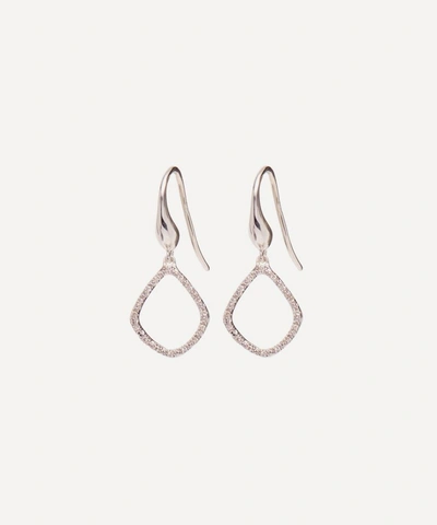 Monica Vinader Silver Riva Diamond Kite Earrings In Silver