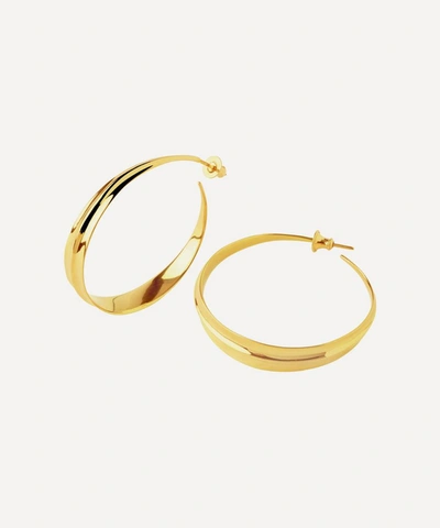 Shop Dinny Hall Gold-plated Lotus Large Hoop Earrings