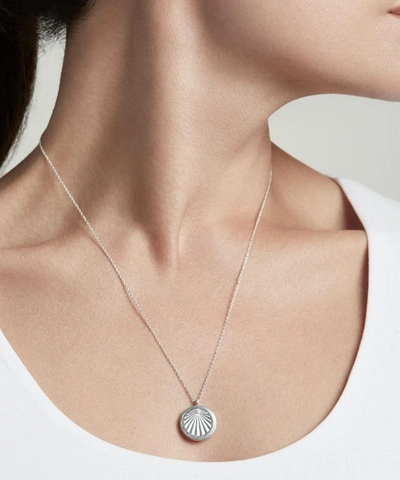 Shop Astley Clarke Silver Celestial Sunrise White Sapphire Locket Necklace