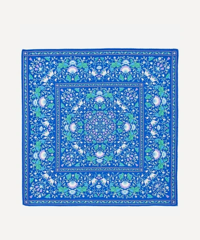 Shop Liberty London Lodden 70 X 70 Silk Scarf In Lodden Blue