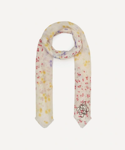 Shop Loewe Flower Patchwork Modal And Cashmere-blend Scarf In Multicoloured